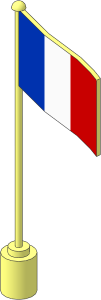 Flag on Flagpole Type 1 with France Pattern