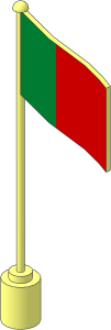 Flag on Flagpole Type 1 with Portugal Pattern
