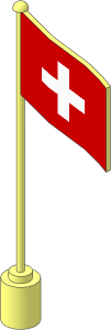 Flag on Flagpole Type 1 with Switzerland Pattern