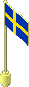 Flag on Flagpole Type 2 with Sweden Pattern