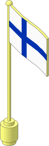 Flag on Flagpole Type 2 with Finland Pattern