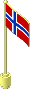 Flag on Flagpole Type 2 with Norway Pattern