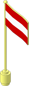 Flag on Flagpole Type 2 with Austria Pattern