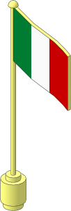 Flag on Flagpole Type 2 with Italy Pattern