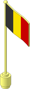 Flag on Flagpole Type 2 with Belgium Pattern
