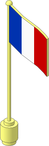 Flag on Flagpole Type 2 with France Pattern