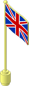 Flag on Flagpole Type 2 with United Kingdom Pattern