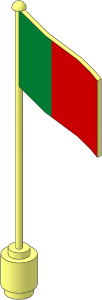 Flag on Flagpole Type 2 with Portugal Pattern
