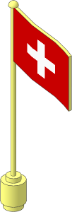 Flag on Flagpole Type 2 with Switzerland Pattern