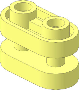 Brick  1 x  2 with Rounded Ends and Central Bars