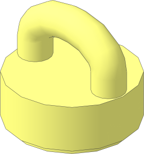 Tile  1 x  1 Round with Groove and Handle