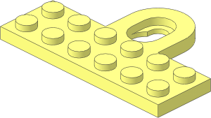 Plate  2 x  6 with Centred  2 x  2 Rounded Holder