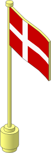 Flag on Flagpole Type 3 with Denmark Pattern