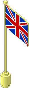 Flag on Flagpole Type 3 with United Kingdom Pattern