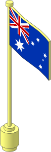 Flag on Flagpole Type 3 with Australia Pattern
