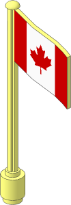 Flag on Flagpole Type 4 with Canada Pattern
