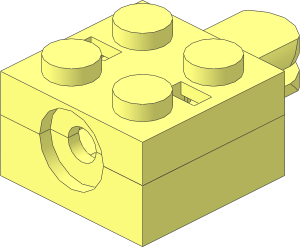 Brick  2 x  2 Arm Holder without Hole and 1 Arm (Complete)
