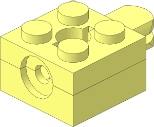 Brick  2 x  2 Arm Holder with Hole and 1 Arm (Complete)