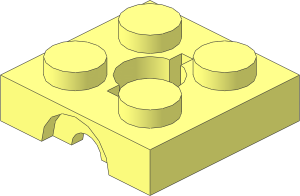 ~Brick  2 x  2 Arm Holder Upper Part with Hole