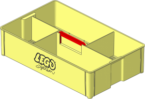 Container Storage Box 24 x 40 with Red Handle and LEGO System Logo Pattern