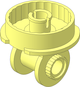 Technic Rotation Joint Disk with Pin and  2 Perpendicular Click Rotation Ring Sockets