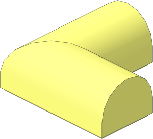 Brick  2 x  2 x  0.667 Corner with Curved Top