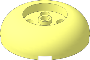Brick  4 x  4 x  1  Round with Rounded Top and Round  2 x  2 x  0.667 Cutout