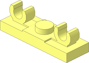 Plate  1 x  3 with  2 Clips on Top (Thick C-Clip)