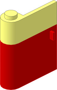 Door  1 x  3 x  3 Left with Vertical Handle and Red Lower Section Pattern