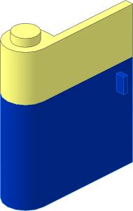 Door  1 x  3 x  3 Left with Vertical Handle and Blue Lower Section Pattern