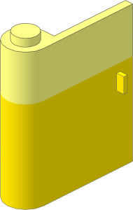 Door  1 x  3 x  3 Left with Vertical Handle and Yellow Lower Section Pattern