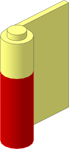 Door  1 x  3 x  3 Right with Vertical Handle and Red Lower Section Pattern