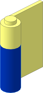 Door  1 x  3 x  3 Right with Vertical Handle and Blue Lower Section Pattern