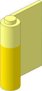 Door  1 x  3 x  3 Right with Vertical Handle and Yellow Lower Section Pattern
