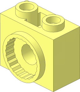 Technic Brick  1 x  2 x  1.333 with Hole and Rotation Joint Socket