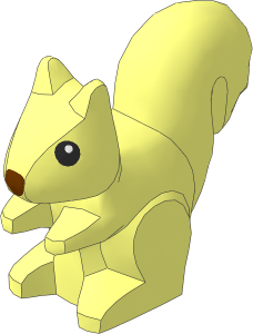 Animal Squirrel Standing with Black Eye and Reddish Brown Nose Pattern