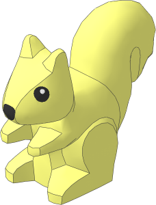 Animal Squirrel Standing with Black Eye and Black Nose Pattern