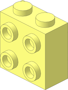 Brick  1 x  2 x  1.667 with 8 Studs on 2 Opposite Sides