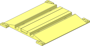 Train Level Crossing Base with Center Rail Cap Insert (Complete)