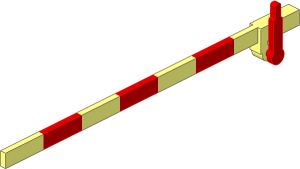 Train Level Crossing Gate Type 1 - Crossbar with Red Handle Left