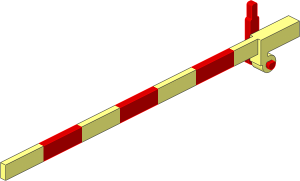 Train Level Crossing Gate Type 1 - Crossbar with Red Handle Right