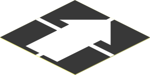 Sticker  1.9 x  1.9 with Arrow White over White Line on Black Background