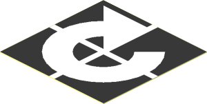 Sticker  1.9 x  1.9 with Arrow White Curved Clockwise on Black Background