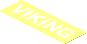 Sticker  0.7 x  2.1 with White "VIKING" on Transparent Background