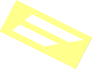 Sticker  1.2 x  3 Left Parallelogram with Two White Lines
