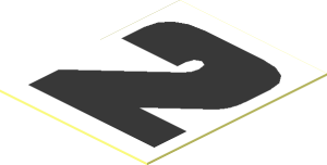 Sticker  1.1 x  0.9 with Black Bold "2" on White Background