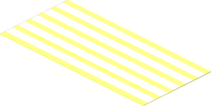 Sticker  1.6 x  3.5 with White/Clear Stripes