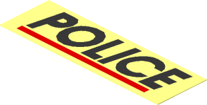 Sticker  0.9 x  2.9 with Black "POLICE" and Red Line
