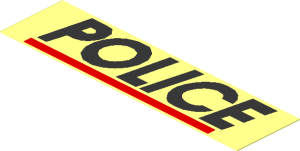 Sticker  1.0 x  3.8 with Black "POLICE" and Red Line