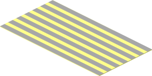 Sticker  1.4 x  2.6 with Light Grey Stripes
